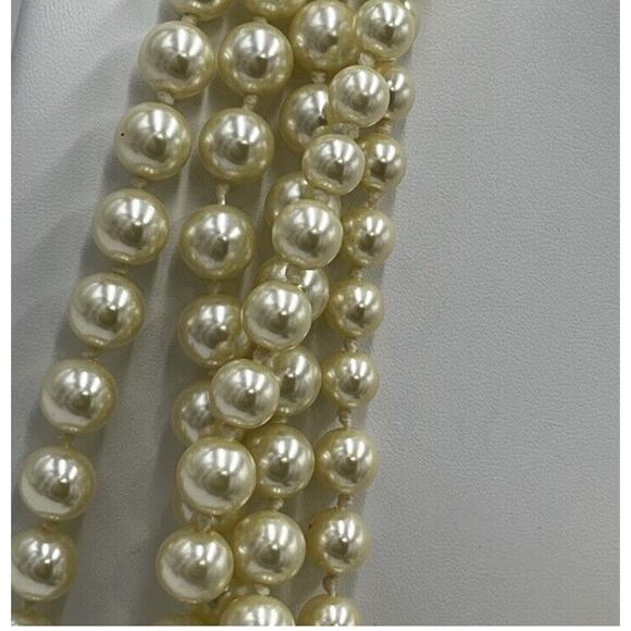 J. Crew Vintage Signed Five Multi-strand Off White Faux Pearl Necklace - Picture 6 of 13